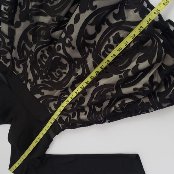 Avery G Longsleeve Mesh Detailed Cocktail Dress with Flare - Picture 7 of 11